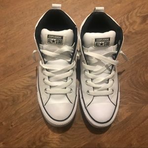 White high top leather Converse